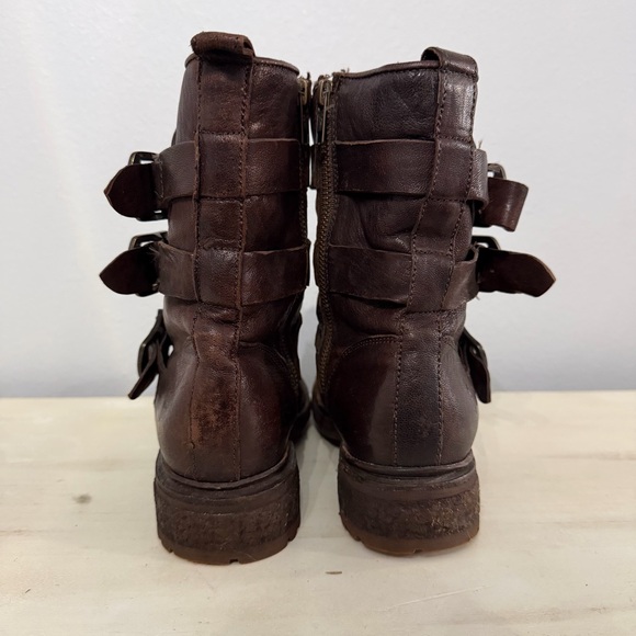 Frye Valerie Strappy Shearling-Lined Moto Boots Size 7.5 - Picture 7 of 9